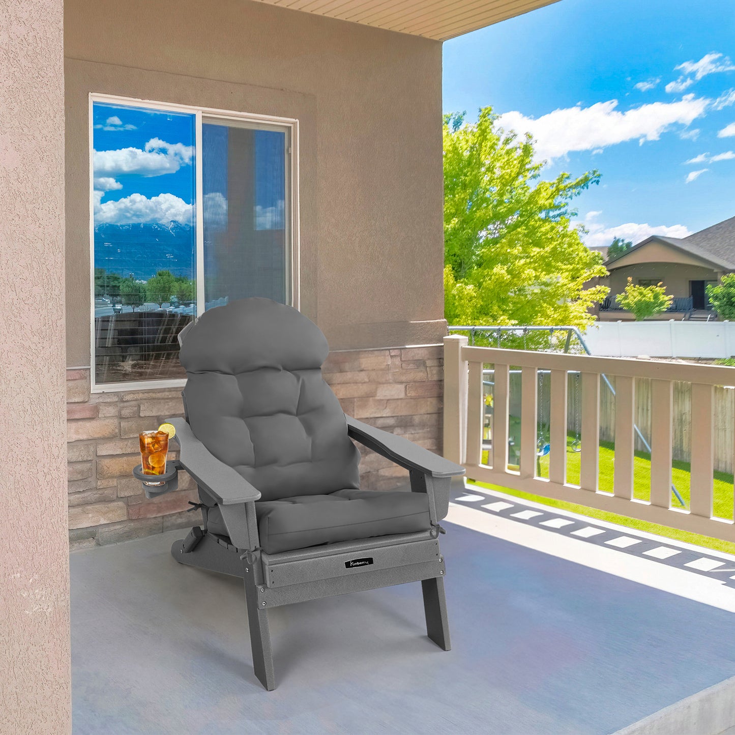 Adirondack Chair Cushion 2 Pack, Thick Comfy Rocking Chair Cushion, High Back Patio Chair Cushions