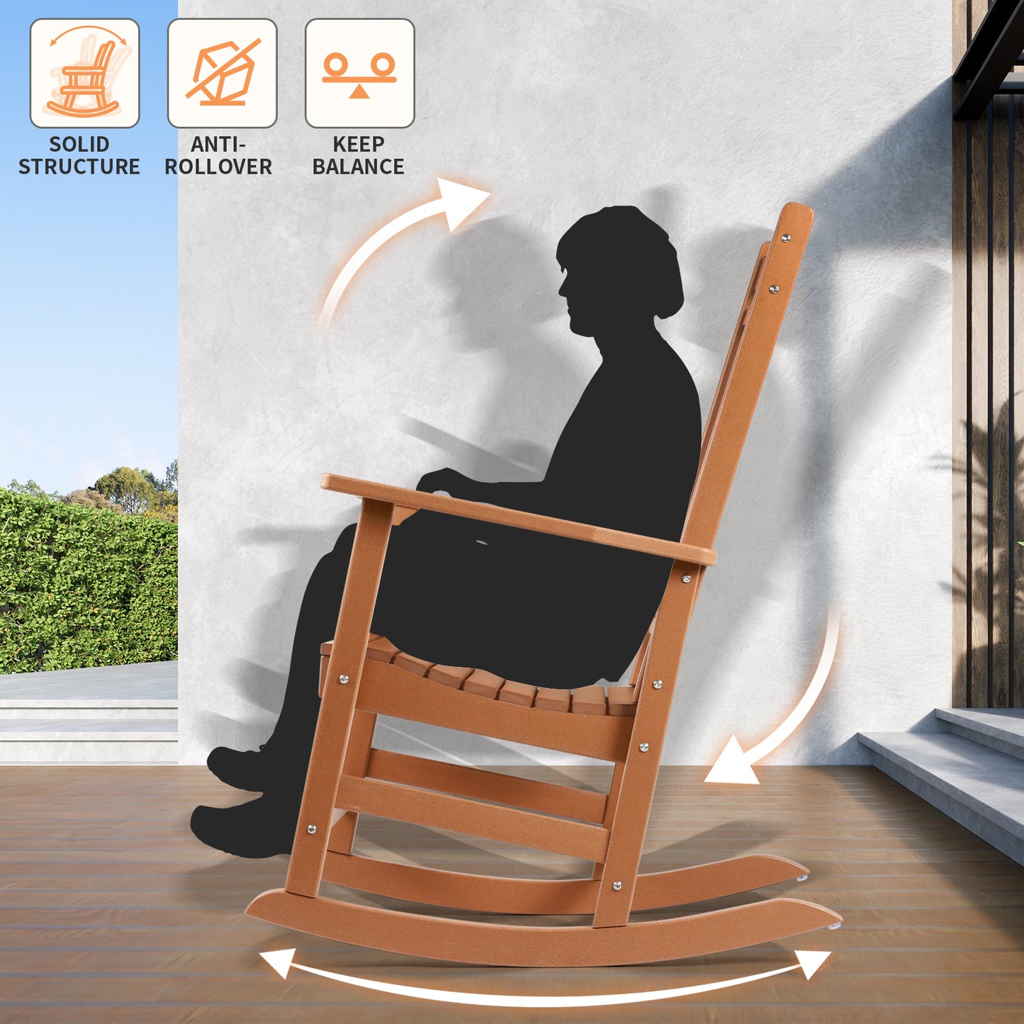 Patio Rocking Chairs, Poly Lumber Rocker, All Weather Rocking Chair Outdoor