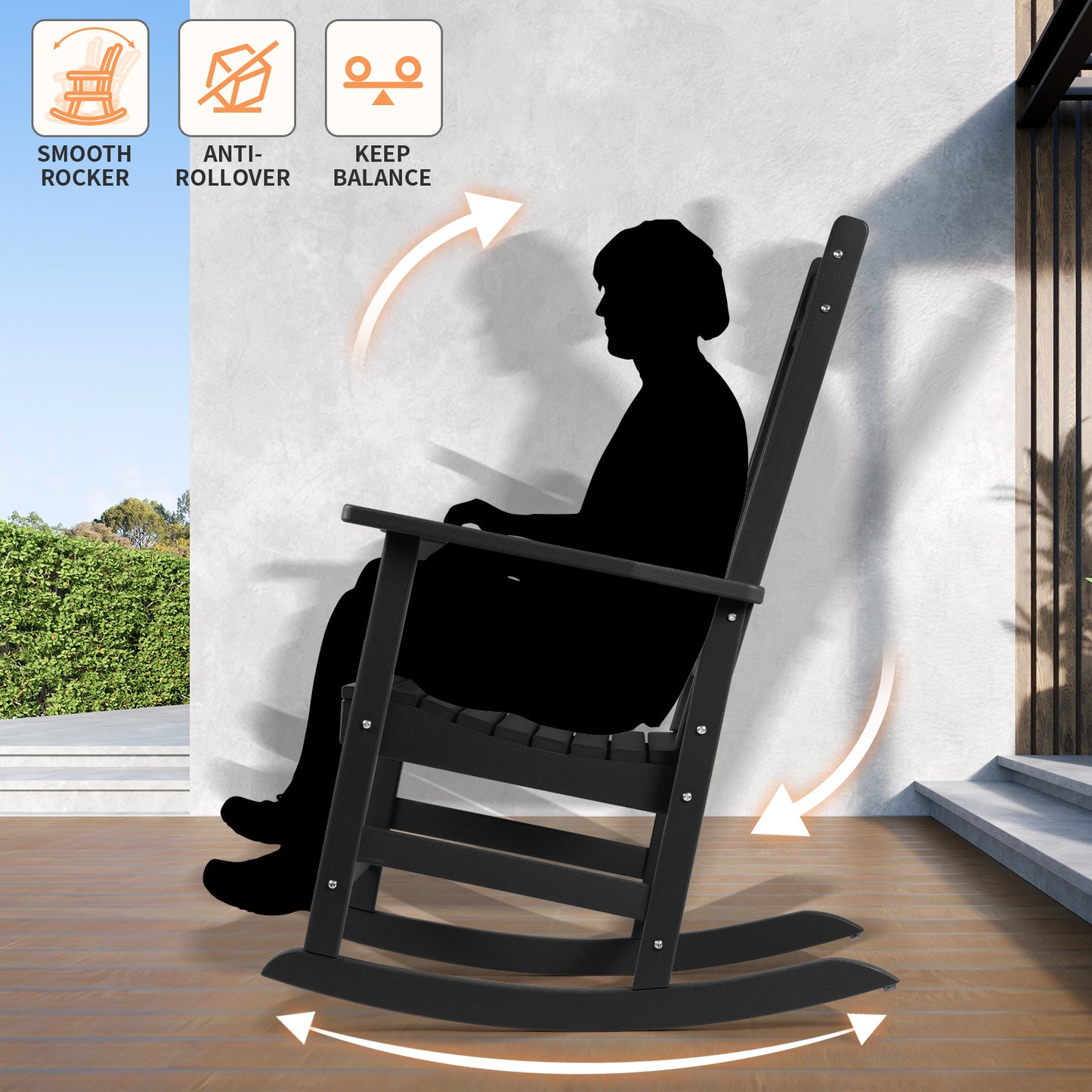 Patio Rocking Chairs, Poly Lumber Rocker, All Weather Rocking Chair Outdoor