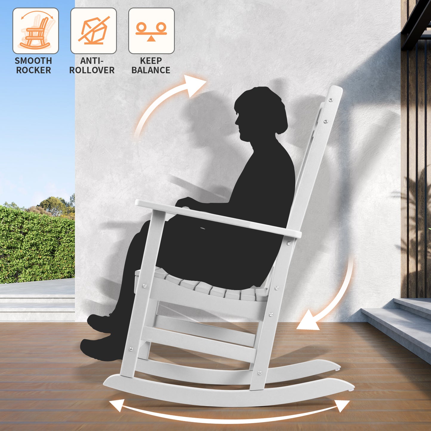 Patio Rocking Chairs, Poly Lumber Rocker, All Weather Rocking Chair Outdoor