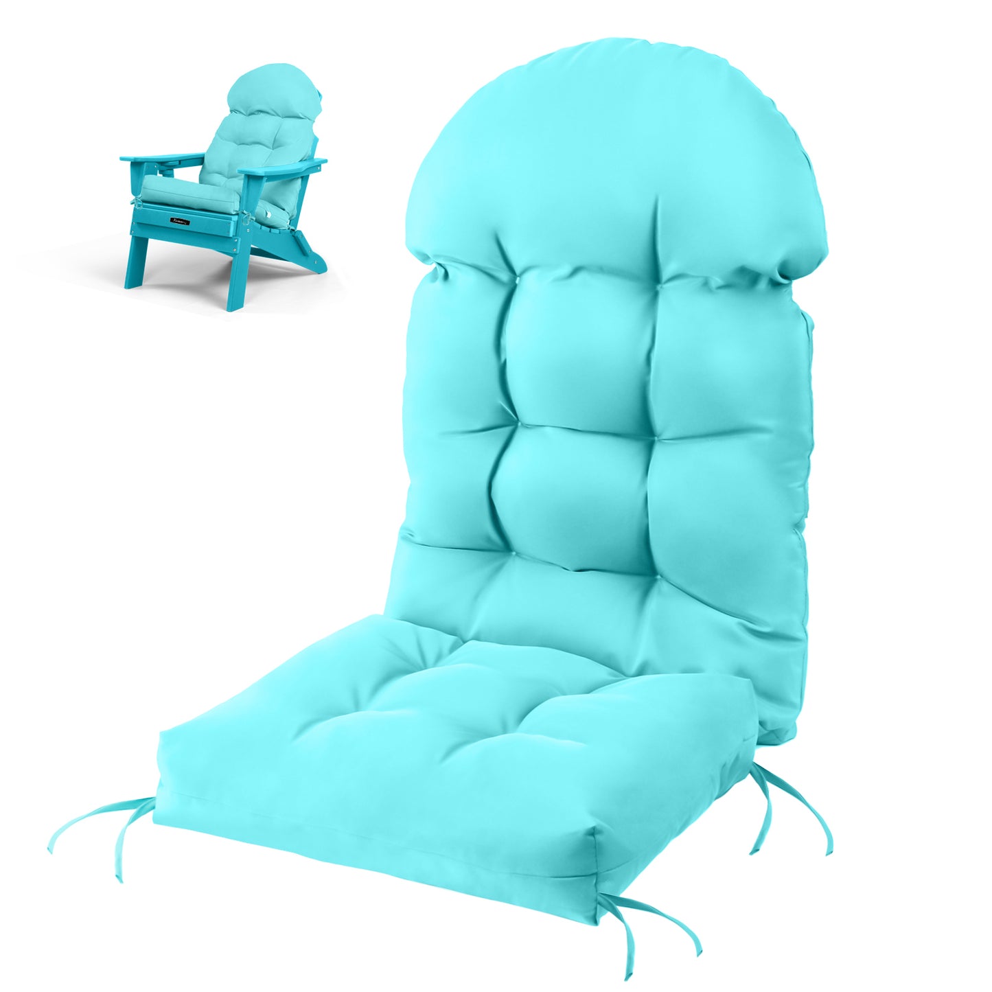 FUNBERRY Adirondack Chair Cushion,Outdoor Chair Cushions,Improved Comfy Patio Chair Cushions,Rocking Chair Cushion,Cushions for Adirondack Chairs, High Back Patio Chair Cushions