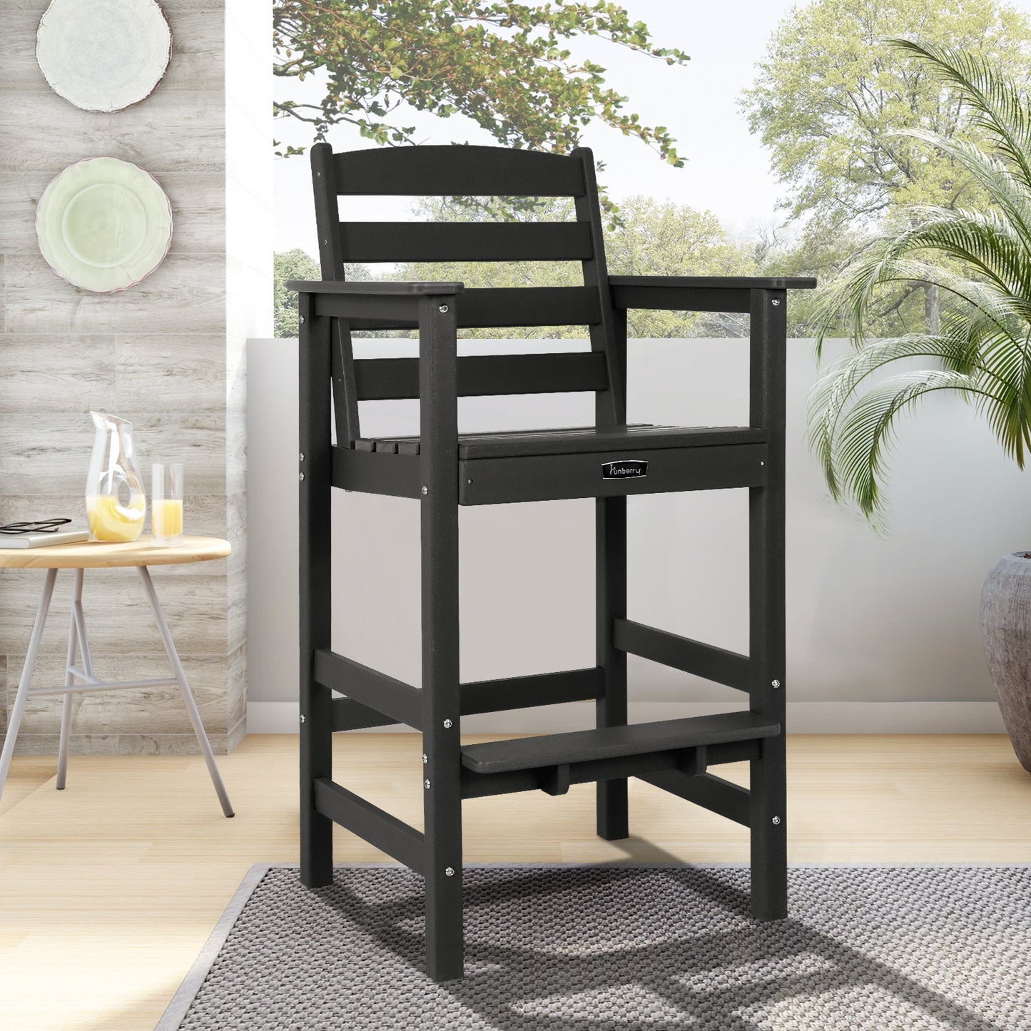 Bar Height Outdoor Chair, Tall Adirondack Chair, All Weather Outdoor Bar Chairs
