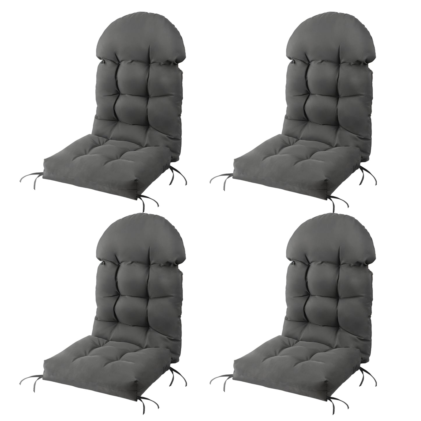 Adirondack Chair Cushion 4 Pack, Thick Comfy Rocking Chair Cushion, High Back Patio Chair Cushions