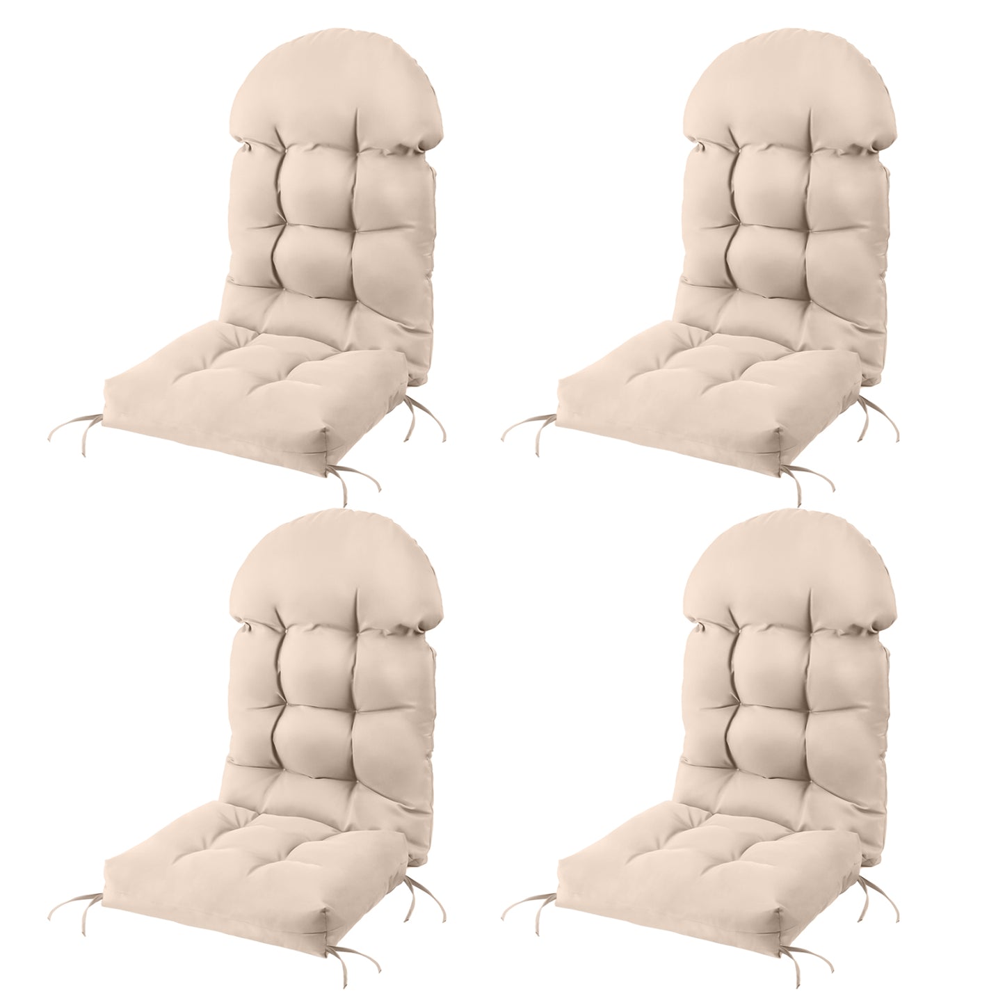 Adirondack Chair Cushion 4 Pack, Thick Comfy Rocking Chair Cushion, High Back Patio Chair Cushions