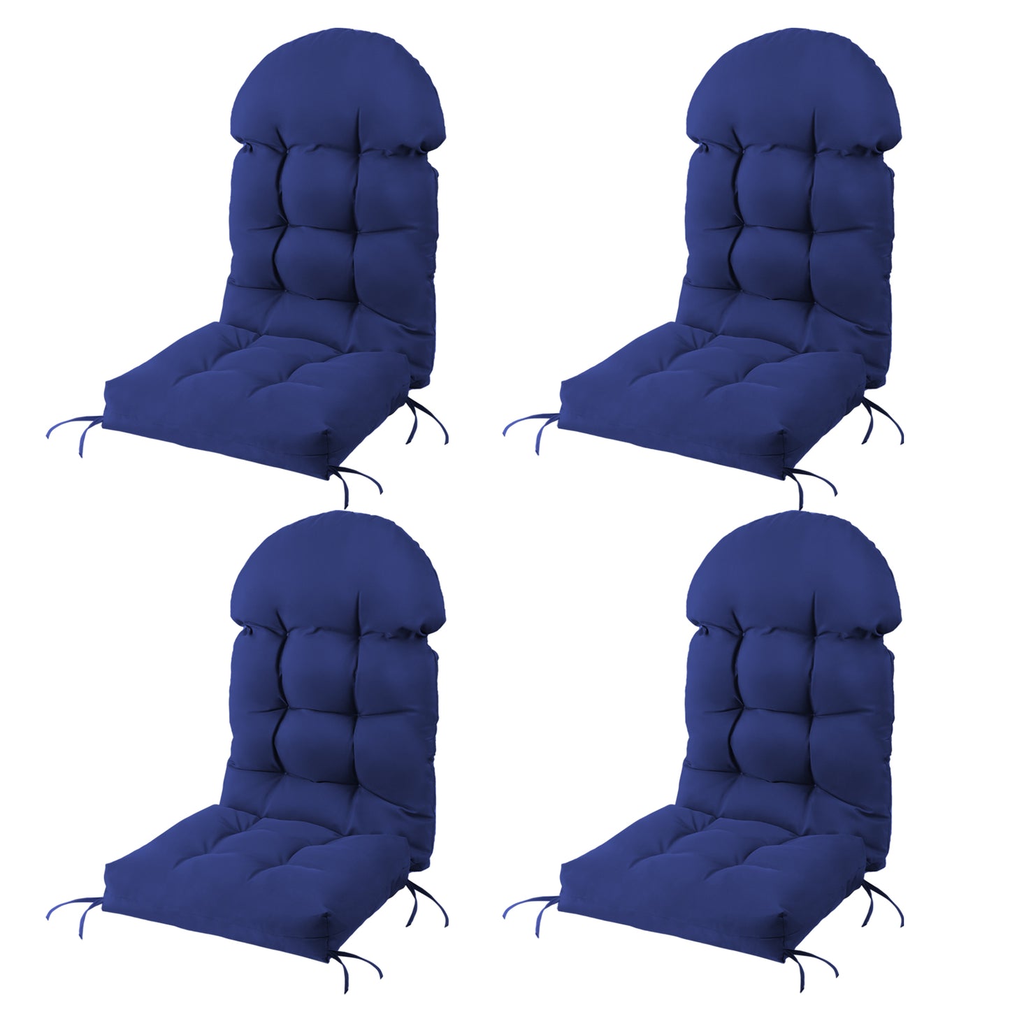 Adirondack Chair Cushion 4 Pack, Thick Comfy Rocking Chair Cushion, High Back Patio Chair Cushions