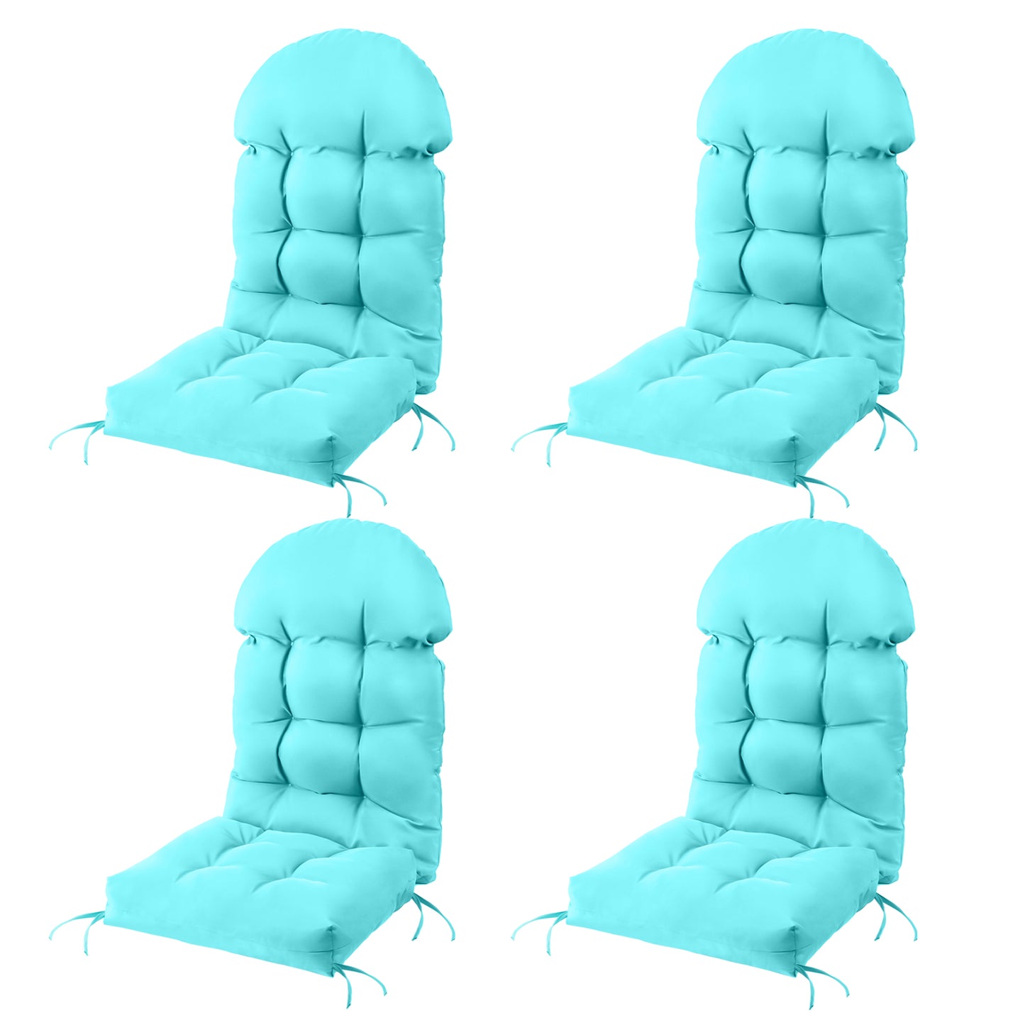 Adirondack Chair Cushion 4 Pack, Thick Comfy Rocking Chair Cushion, High Back Patio Chair Cushions