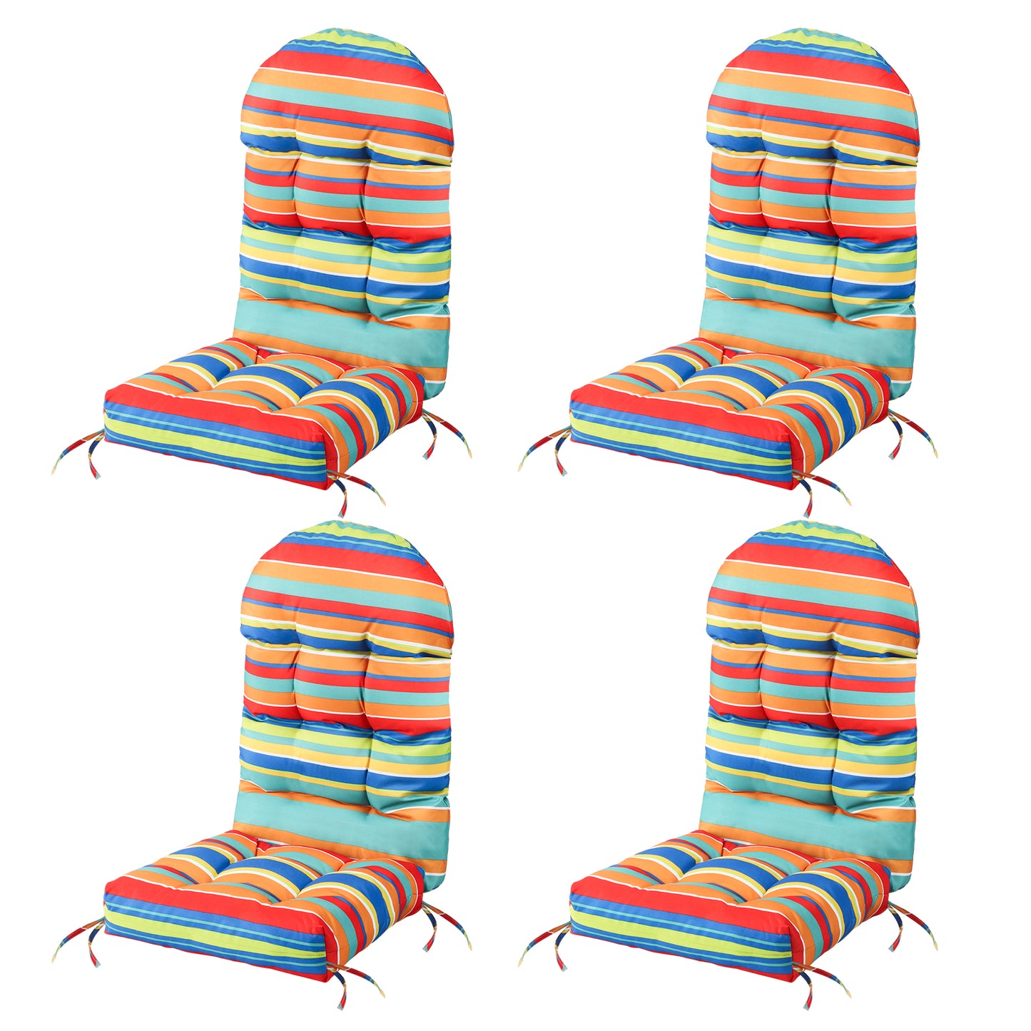 Adirondack Chair Cushion 4 Pack, Thick Comfy Rocking Chair Cushion, High Back Patio Chair Cushions