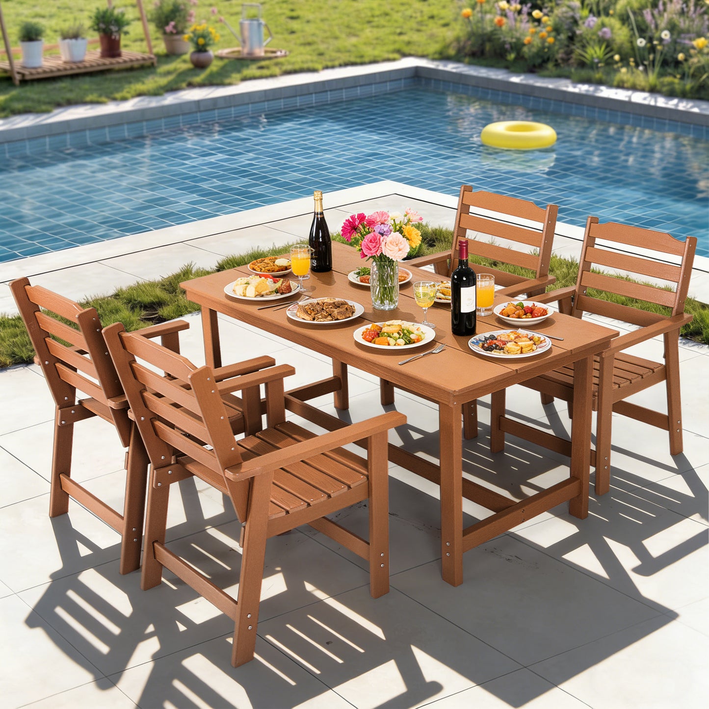 Outdoor Dining Chairs Set of 2, HDPE Patio Chairs for Outside