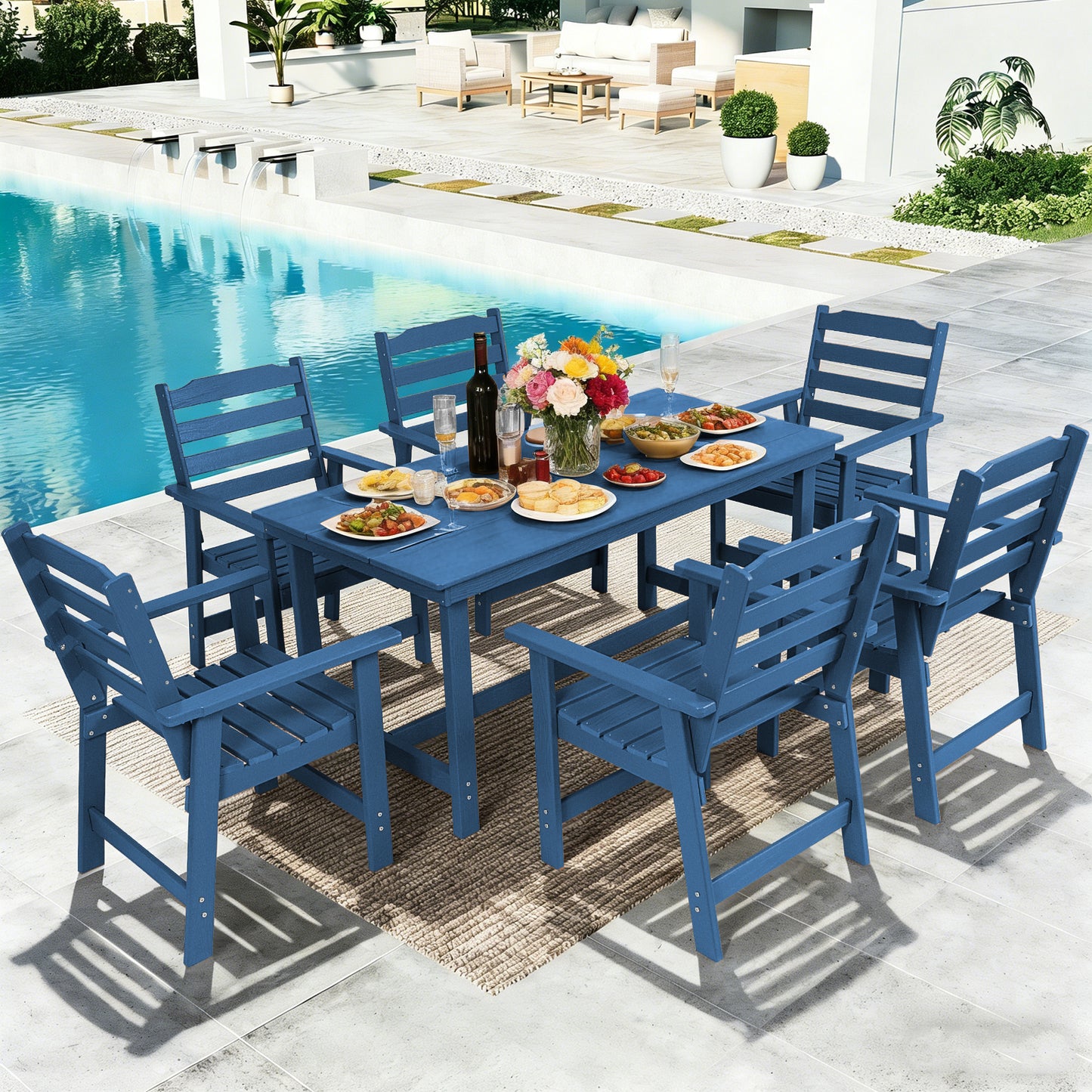 Outdoor Dining Chairs Set of 2, HDPE Patio Chairs for Outside