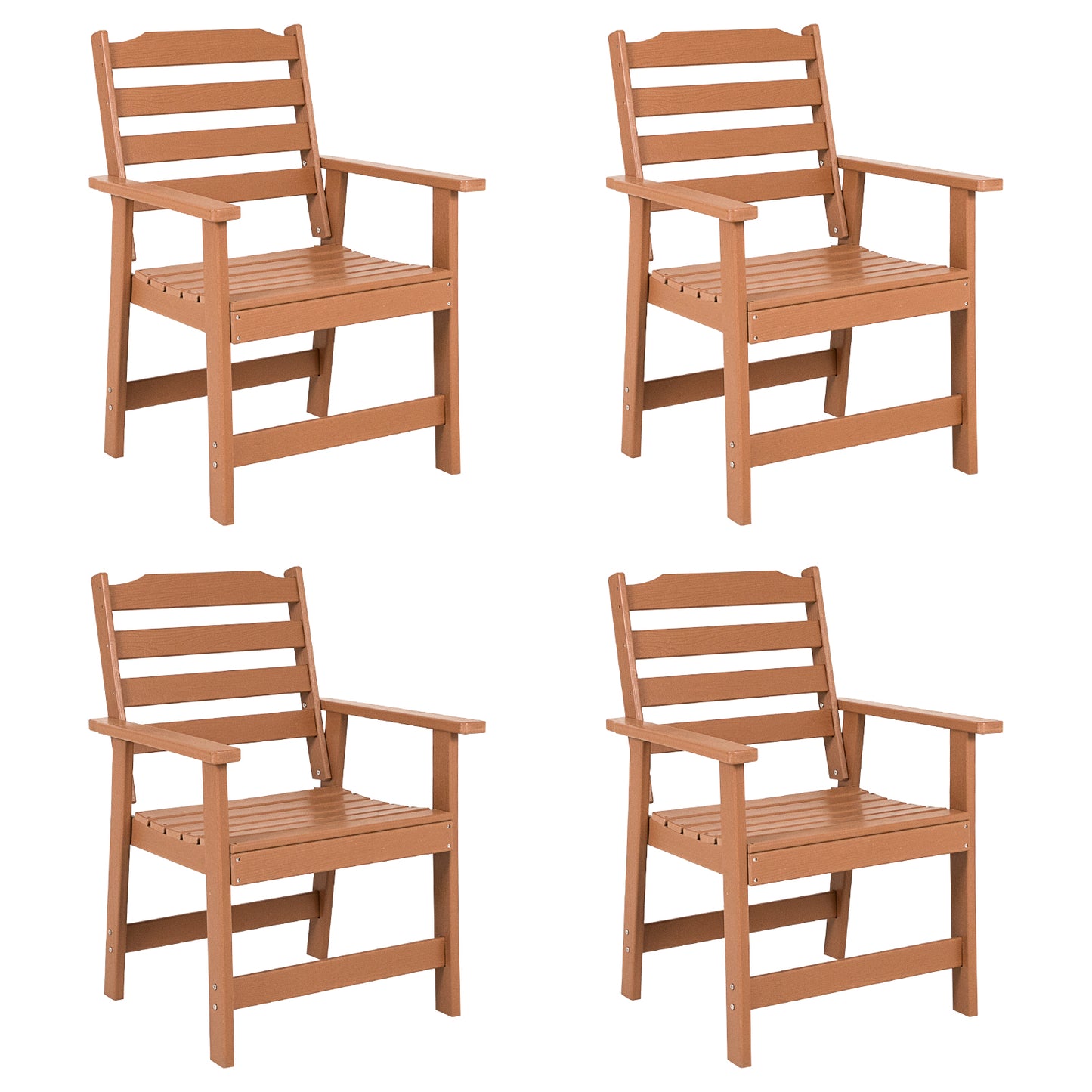 Outdoor Dining Chairs Set of 4, HDPE Patio Chairs for Outside