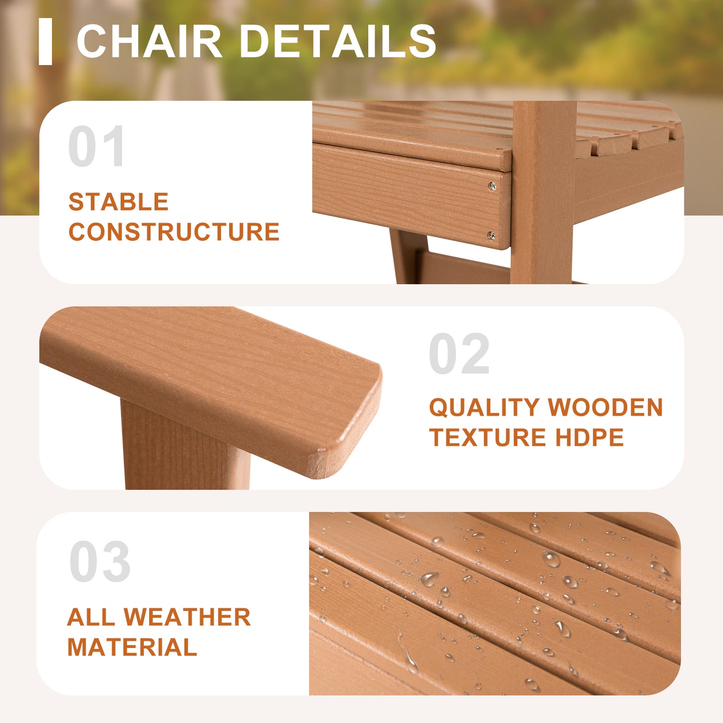 Outdoor Dining Chairs Set of 4, HDPE Patio Chairs for Outside